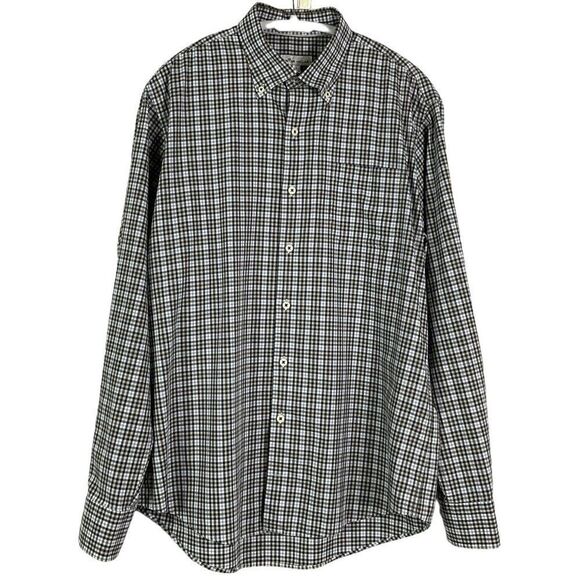 Peter Millar Men's Long Sleeve Plaid Button-Down Shirt Size Large Blue/Brown - Picture 1 of 11